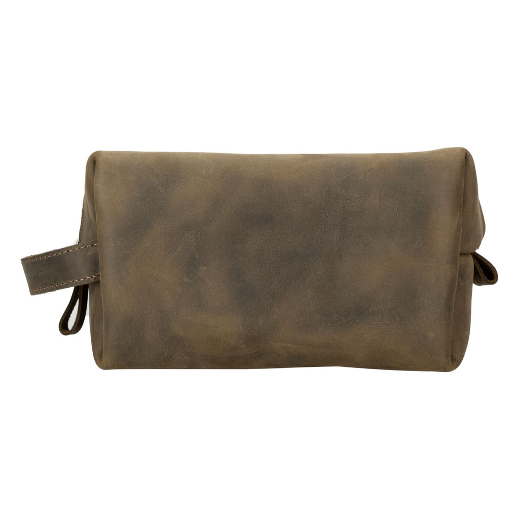 Oswego Men's Leather Dopp Kit & Small Travel Handbag