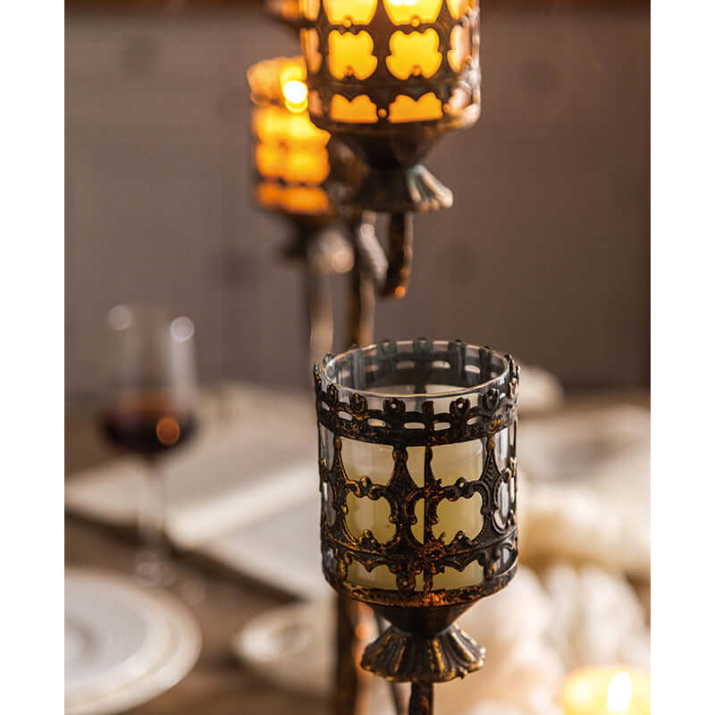 Antique Glass Votive Candle Holder Centerpiece