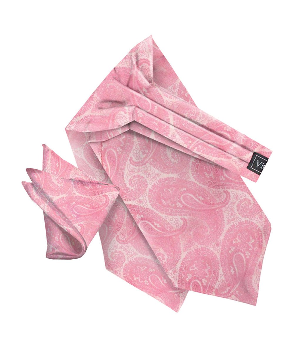 Vittorio Farina Men's Woven Pasiley Ascot & Pocket Square
