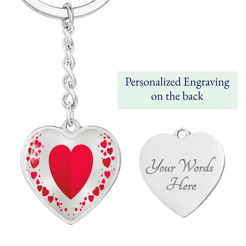 Heart Collage Heart-shaped Luxury Keychain