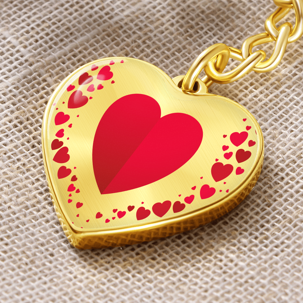 Heart Collage Heart-shaped Luxury Keychain