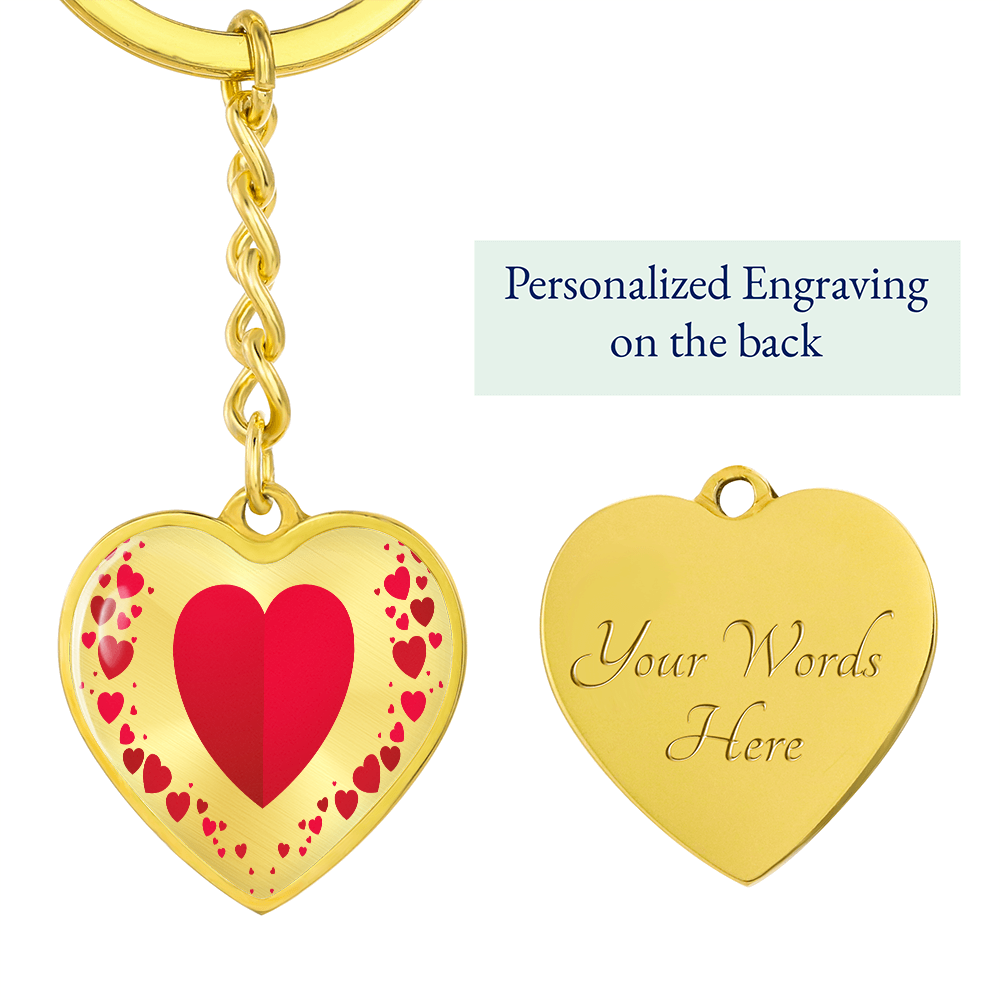 Heart Collage Heart-shaped Luxury Keychain