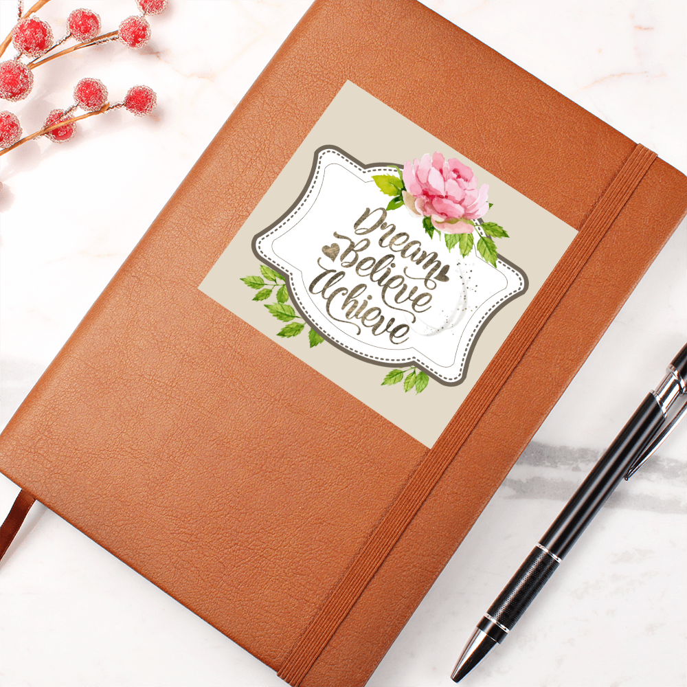 Dream Believe Achieve Graphic Vegan Leather Journal