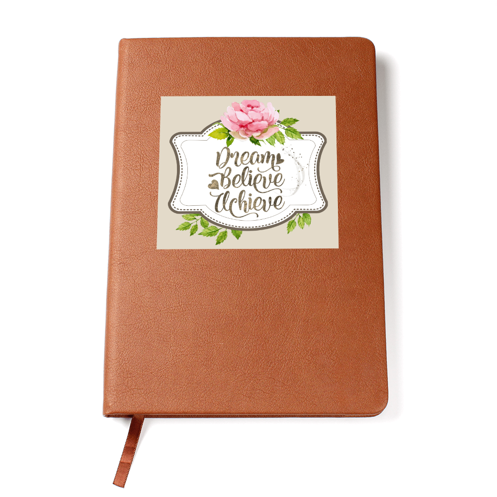 Dream Believe Achieve Graphic Vegan Leather Journal
