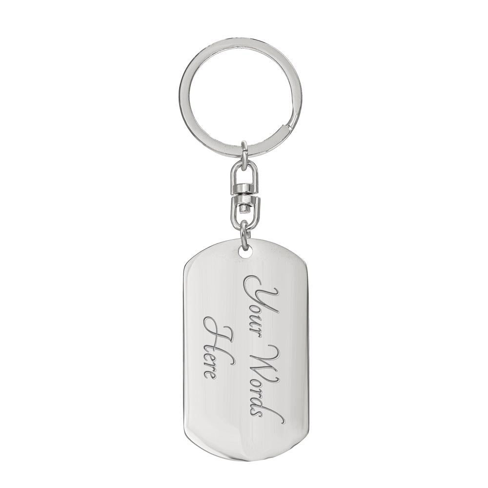 Ferocious Tiger Graphic Dog Tag Keychain
