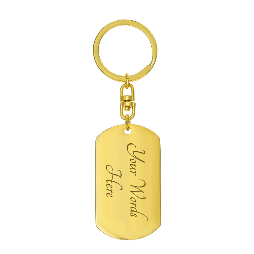 Best Dad Ever Polka Dot Tie Graphic Dog Tags Keychain
