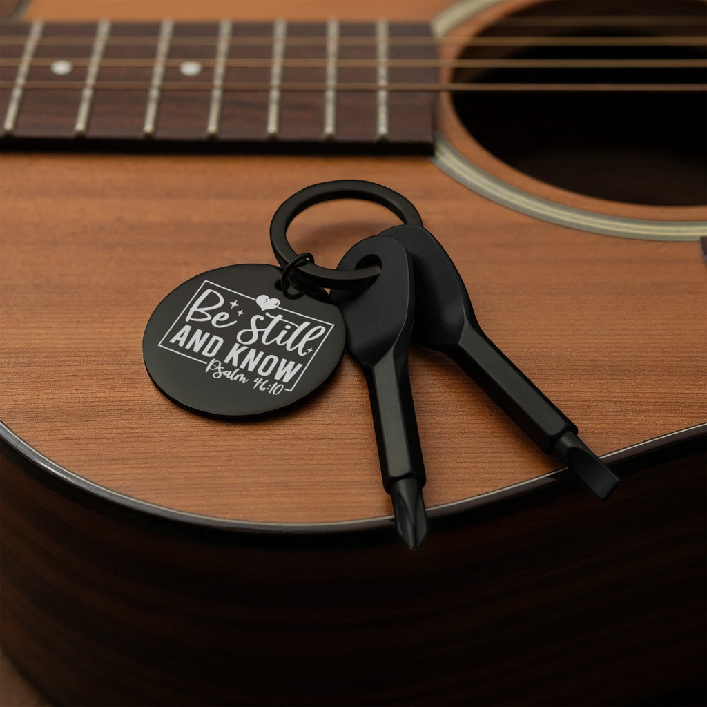 Be Still and Know Faith Based Screwdriver Set Engraved Keychain