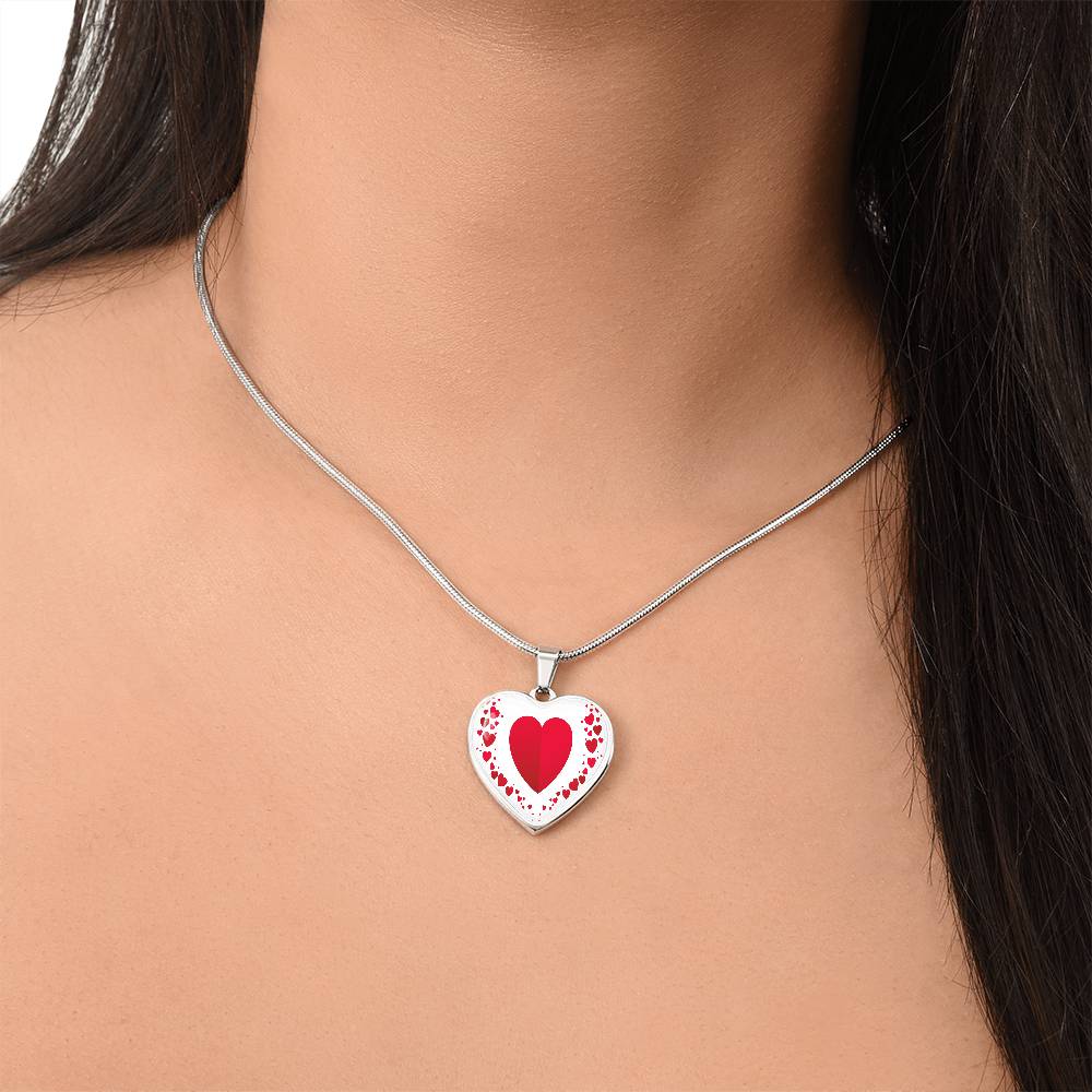 Heart Collage Heart Shaped Luxury Graphic Necklace