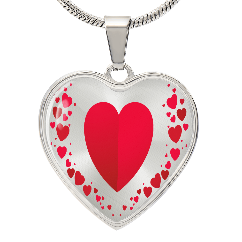 Heart Collage Heart Shaped Luxury Graphic Necklace