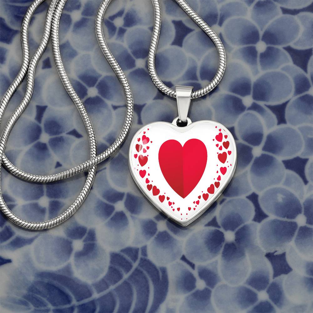 Heart Collage Heart Shaped Luxury Graphic Necklace