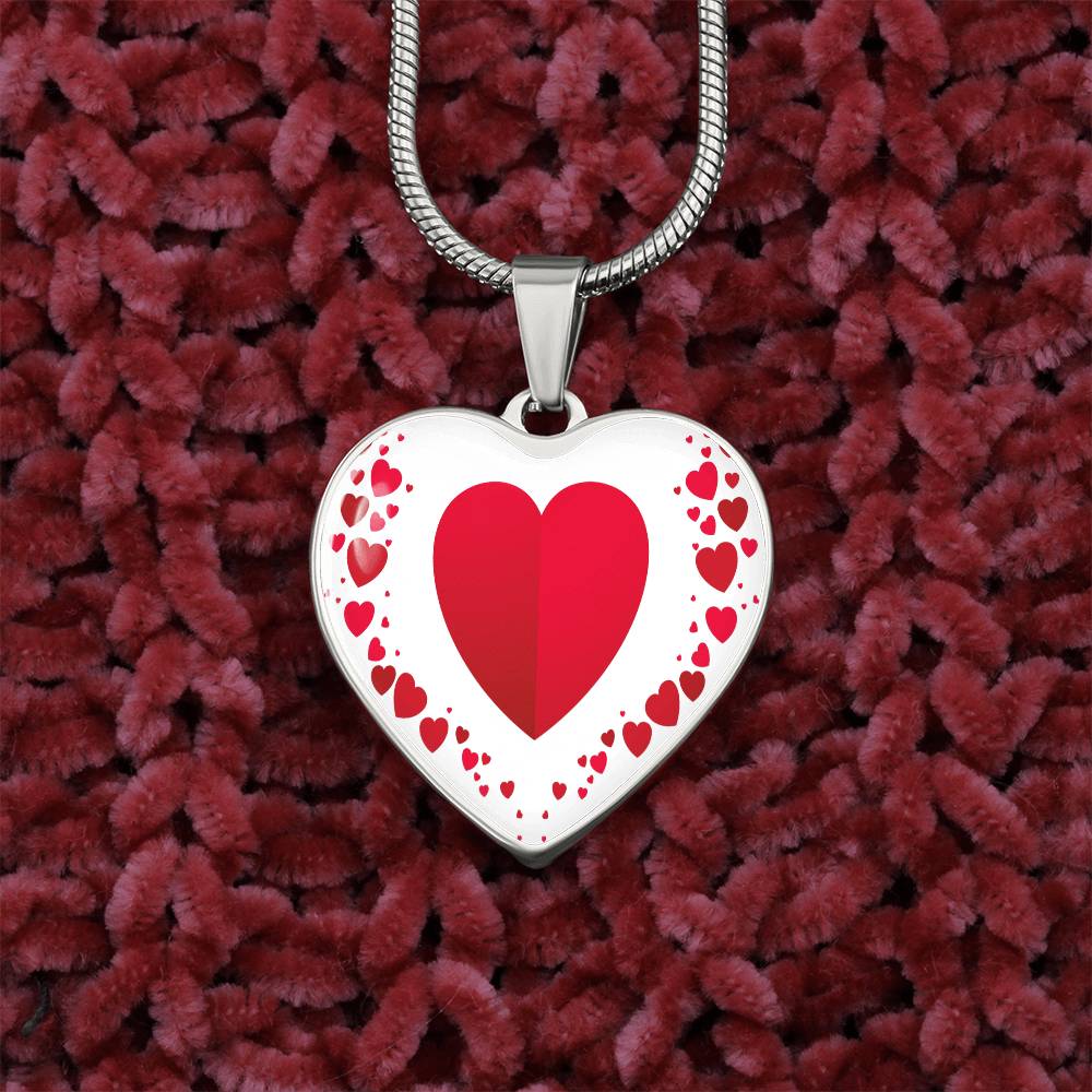 Heart Collage Heart Shaped Luxury Graphic Necklace