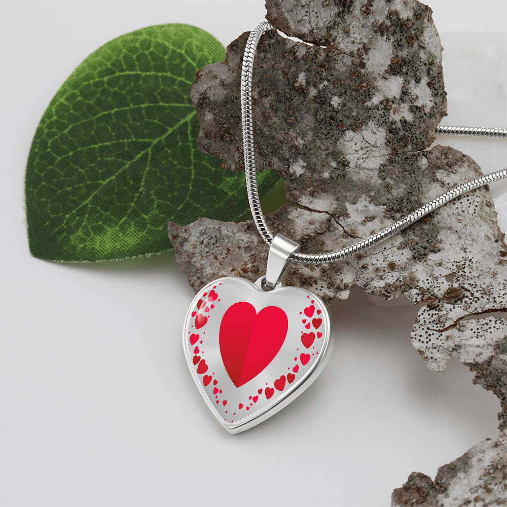 Heart Collage Heart Shaped Luxury Graphic Necklace