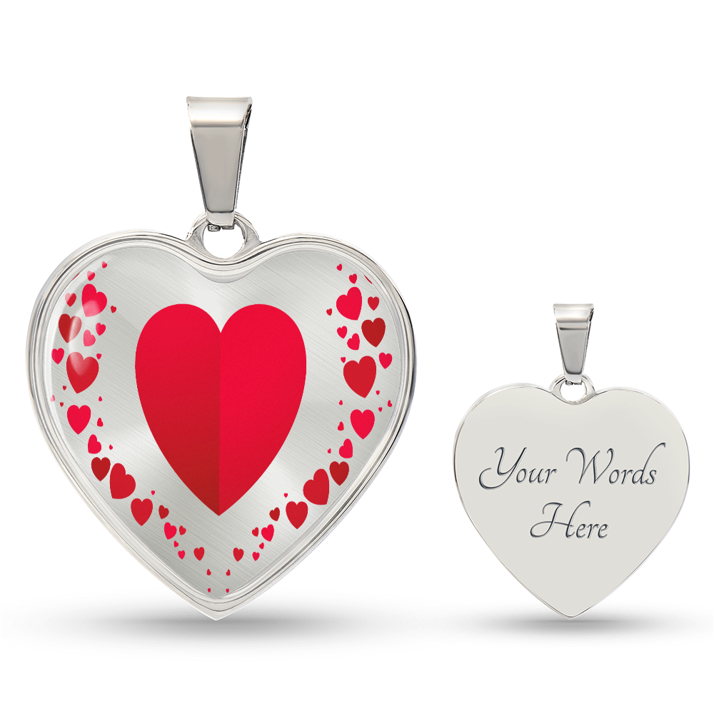 Heart Collage Heart Shaped Luxury Graphic Necklace