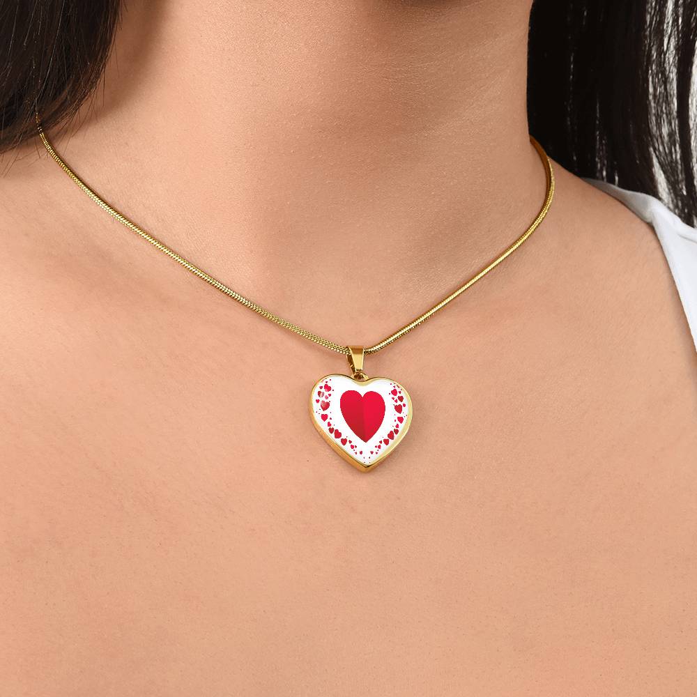 Heart Collage Heart Shaped Luxury Graphic Necklace