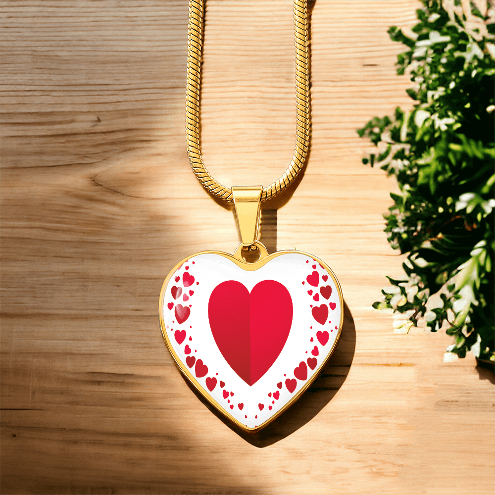 Heart Collage Heart Shaped Luxury Graphic Necklace
