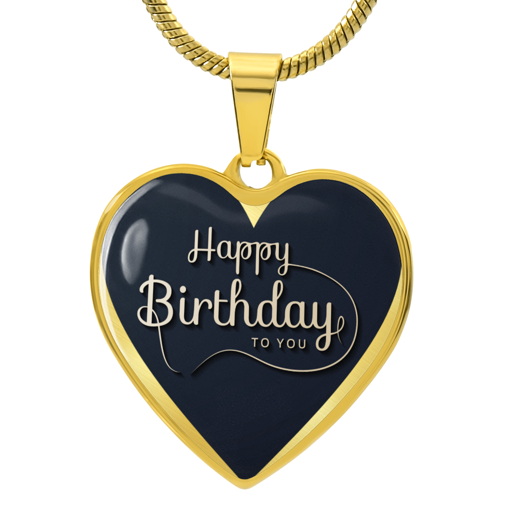 Happy Birthday to You Black Heart Graphic Necklace