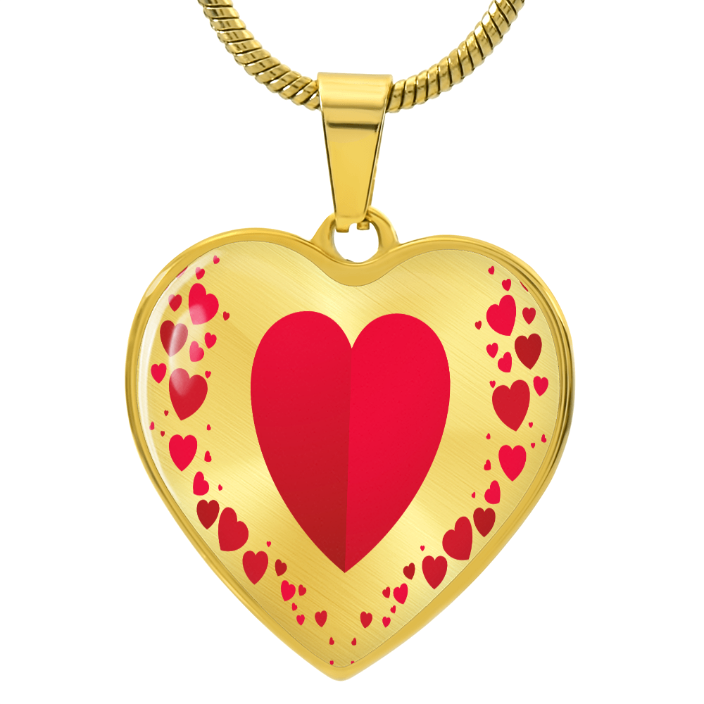 Heart Collage Heart Shaped Luxury Graphic Necklace