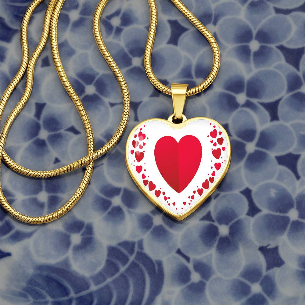 Heart Collage Heart Shaped Luxury Graphic Necklace