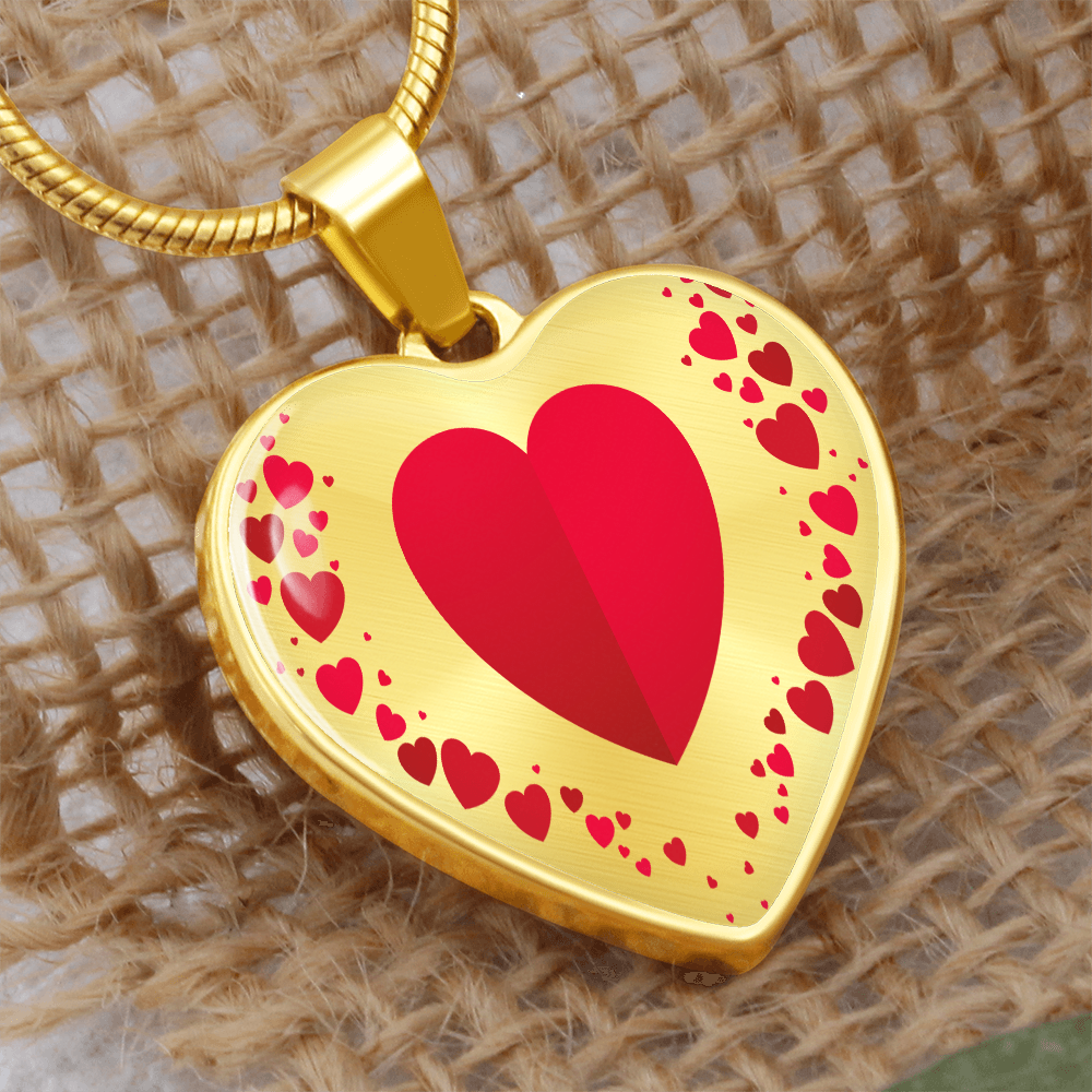 Heart Collage Heart Shaped Luxury Graphic Necklace