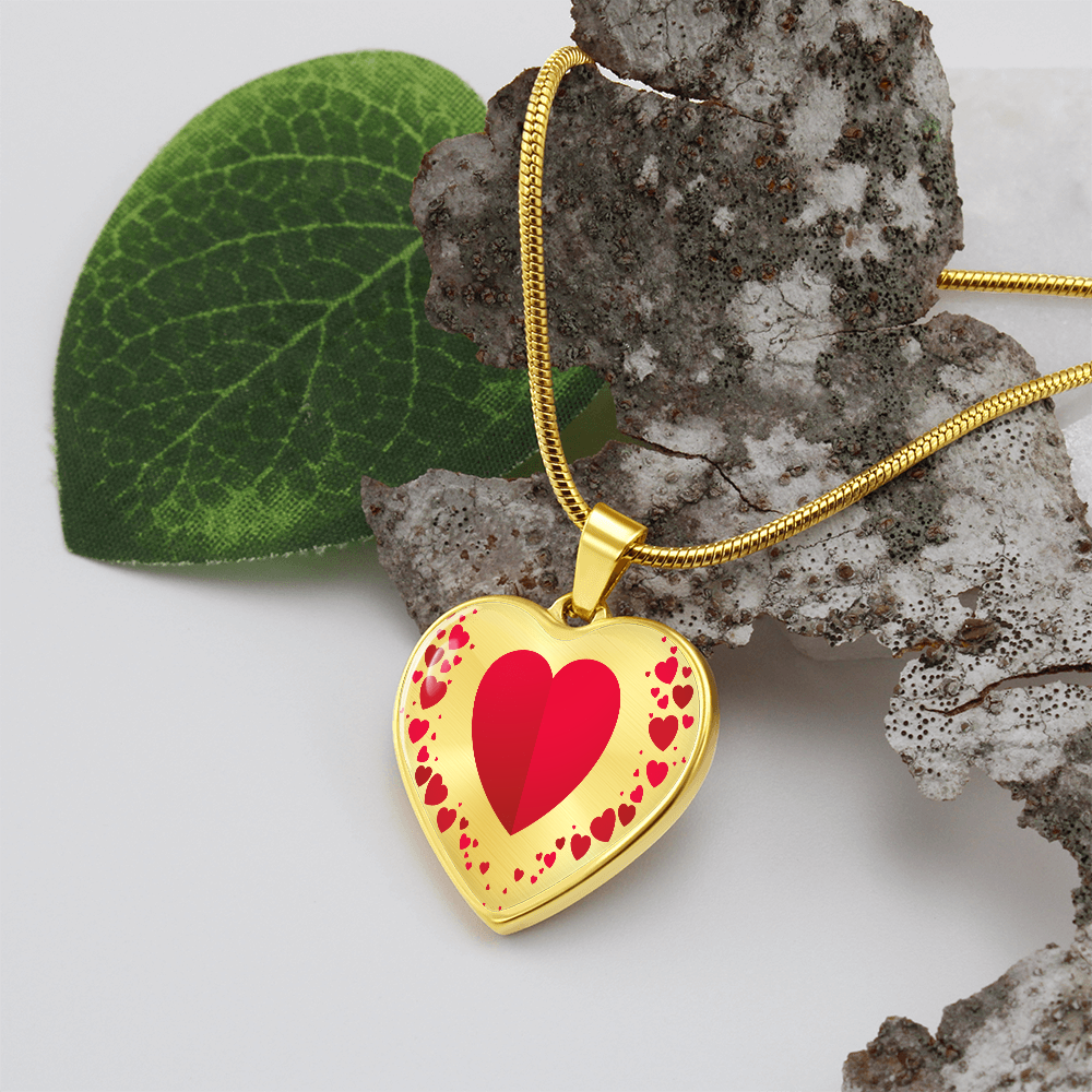 Heart Collage Heart Shaped Luxury Graphic Necklace