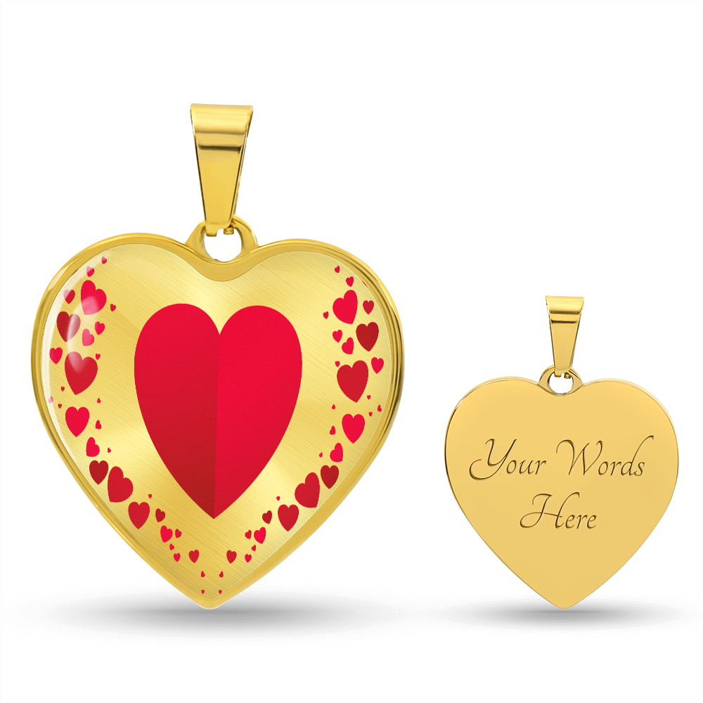 Heart Collage Heart Shaped Luxury Graphic Necklace