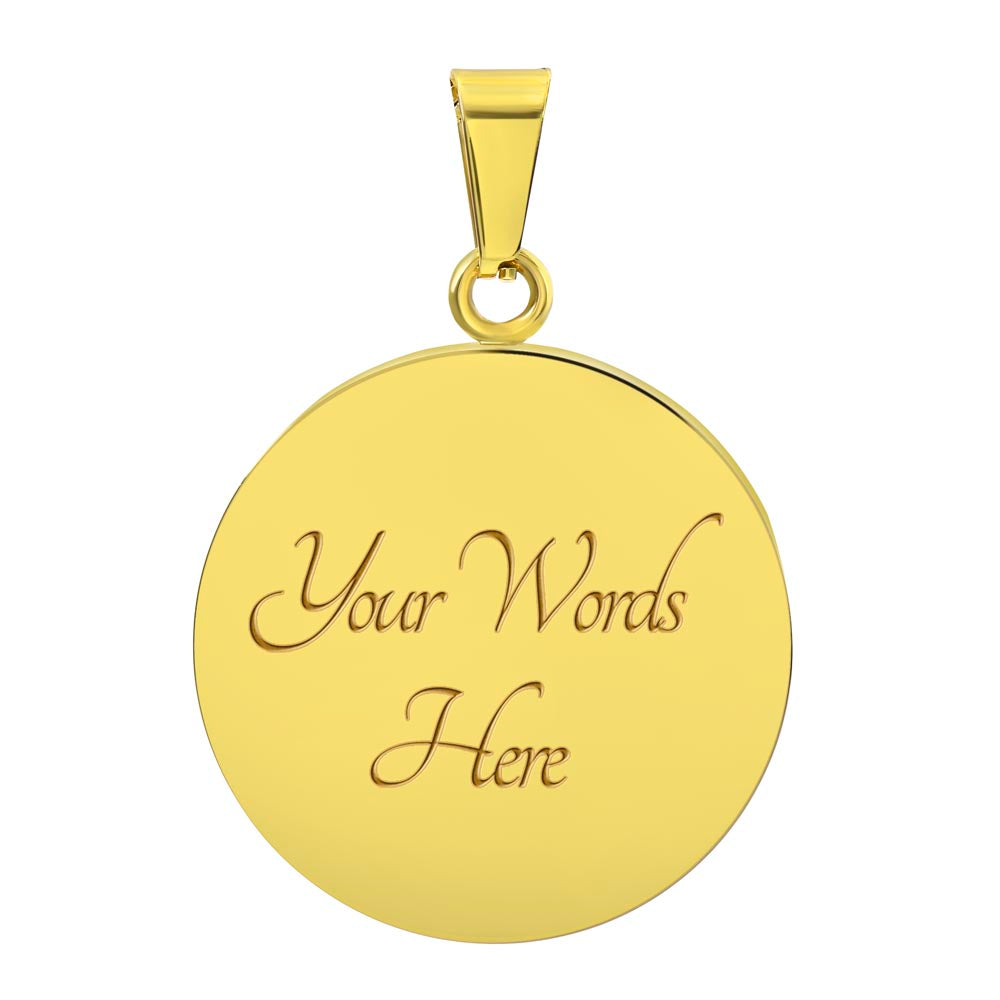 Beautiful Confident Woman Luxury Graphic Round Necklace