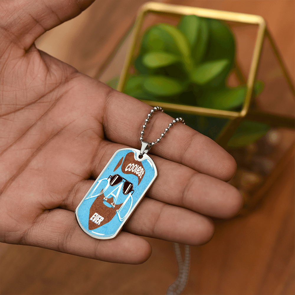 Coolest Dad Ever Graphic Dog Tags Necklace