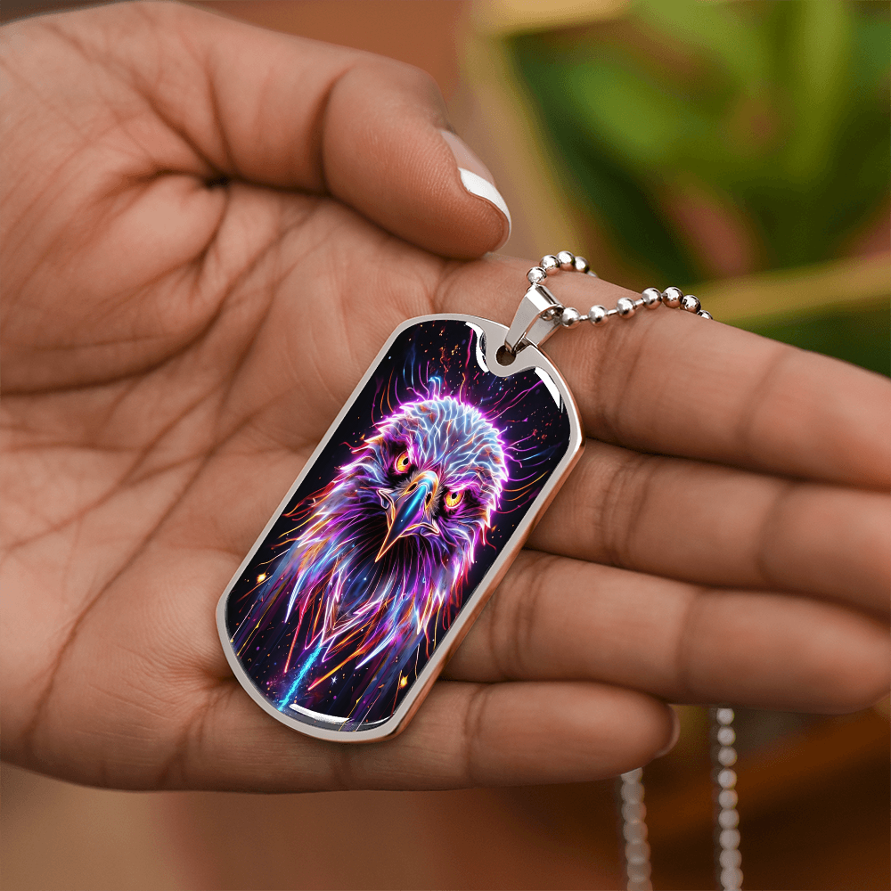 Electric Eagle USA Graphic Dog Tags Necklace