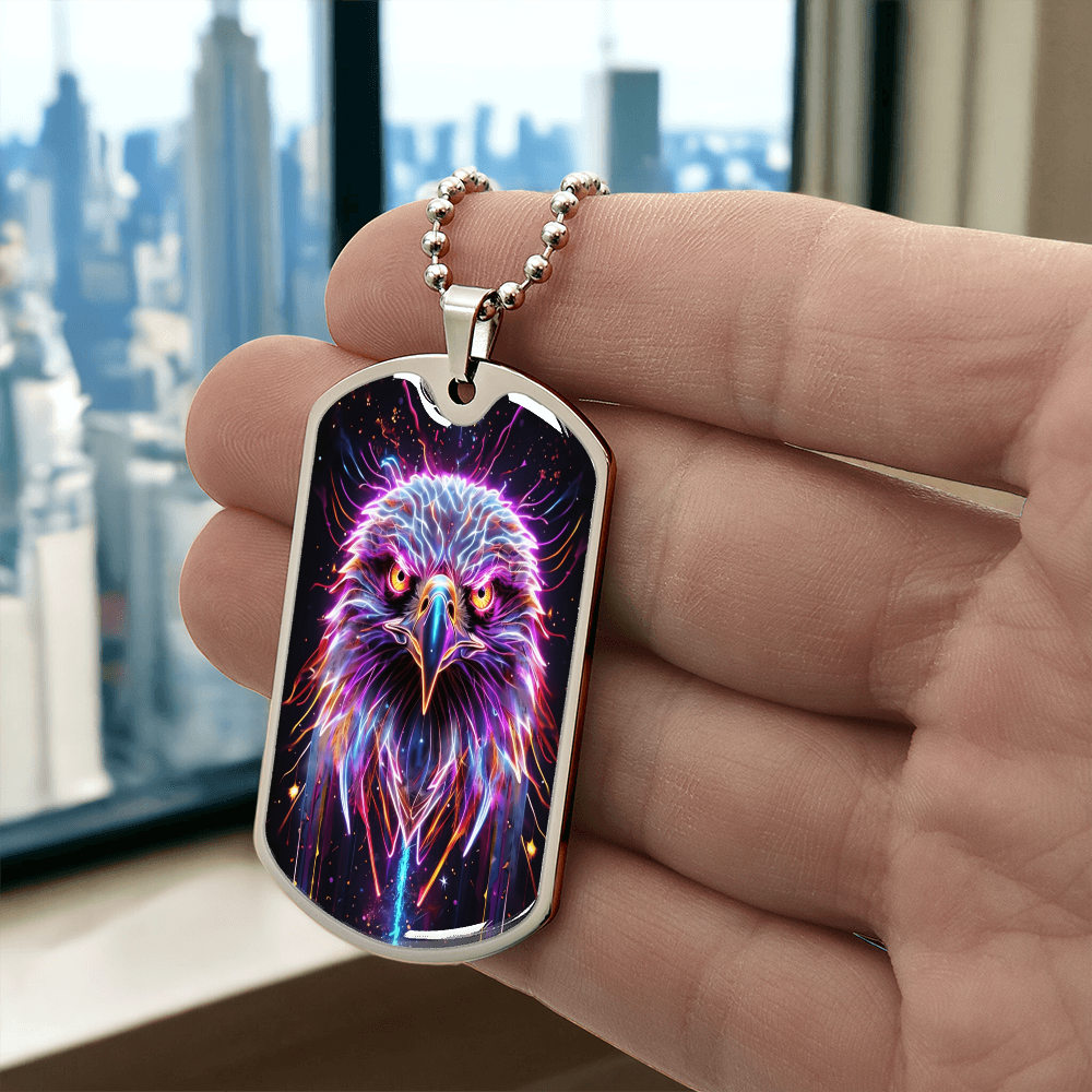 Electric Eagle USA Graphic Dog Tags Necklace
