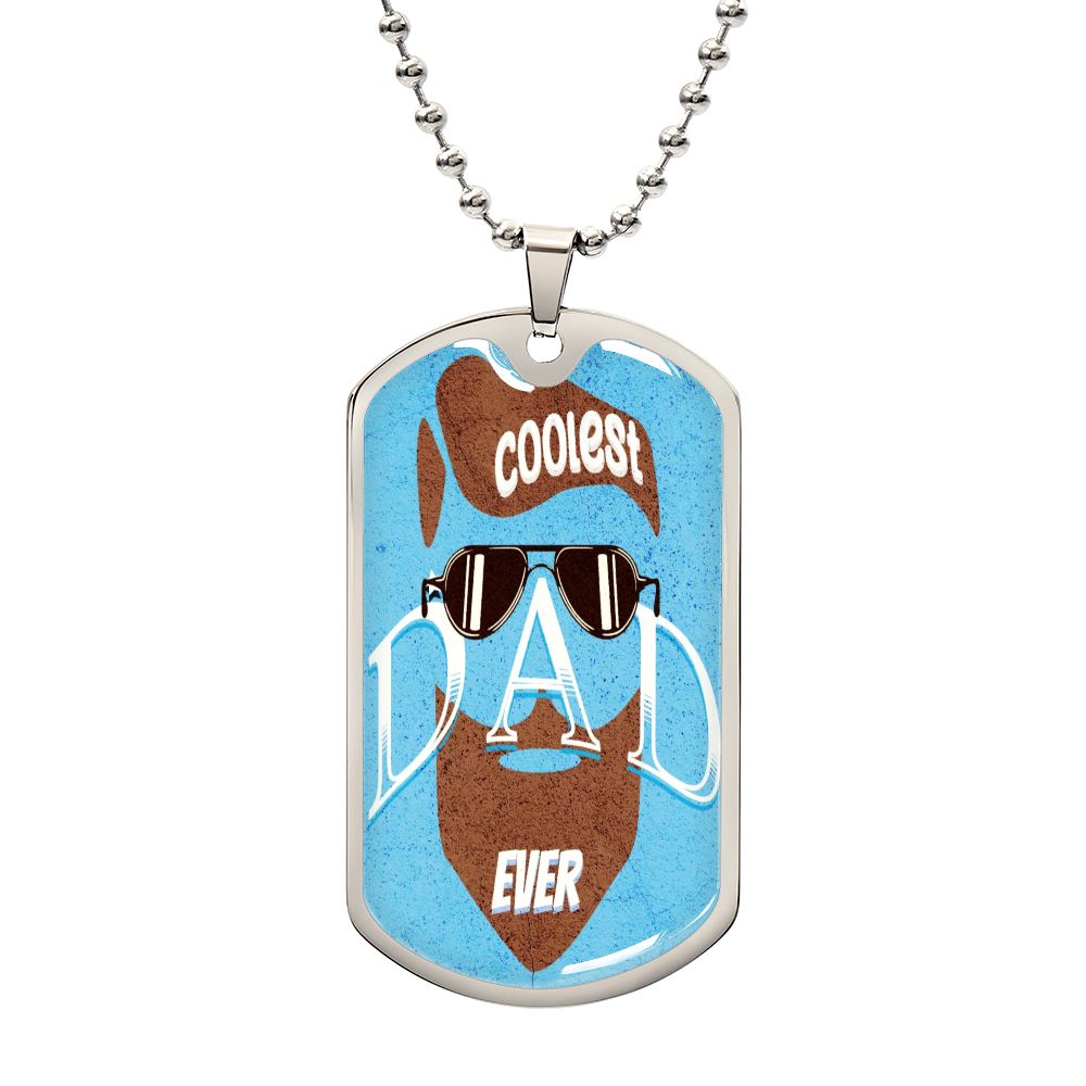 Coolest Dad Ever Graphic Dog Tags Necklace