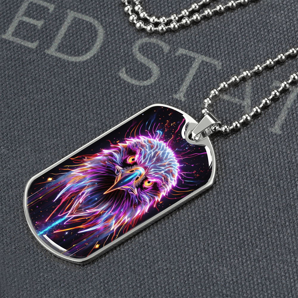 Electric Eagle USA Graphic Dog Tags Necklace