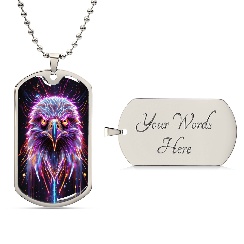 Electric Eagle USA Graphic Dog Tags Necklace