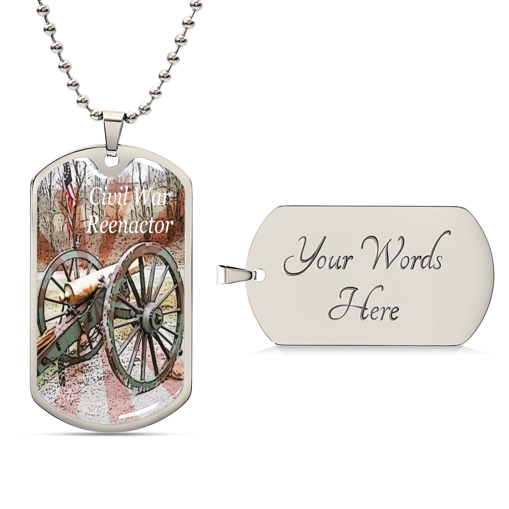 Civil War Reenactor Graphic Dog Tags Necklace
