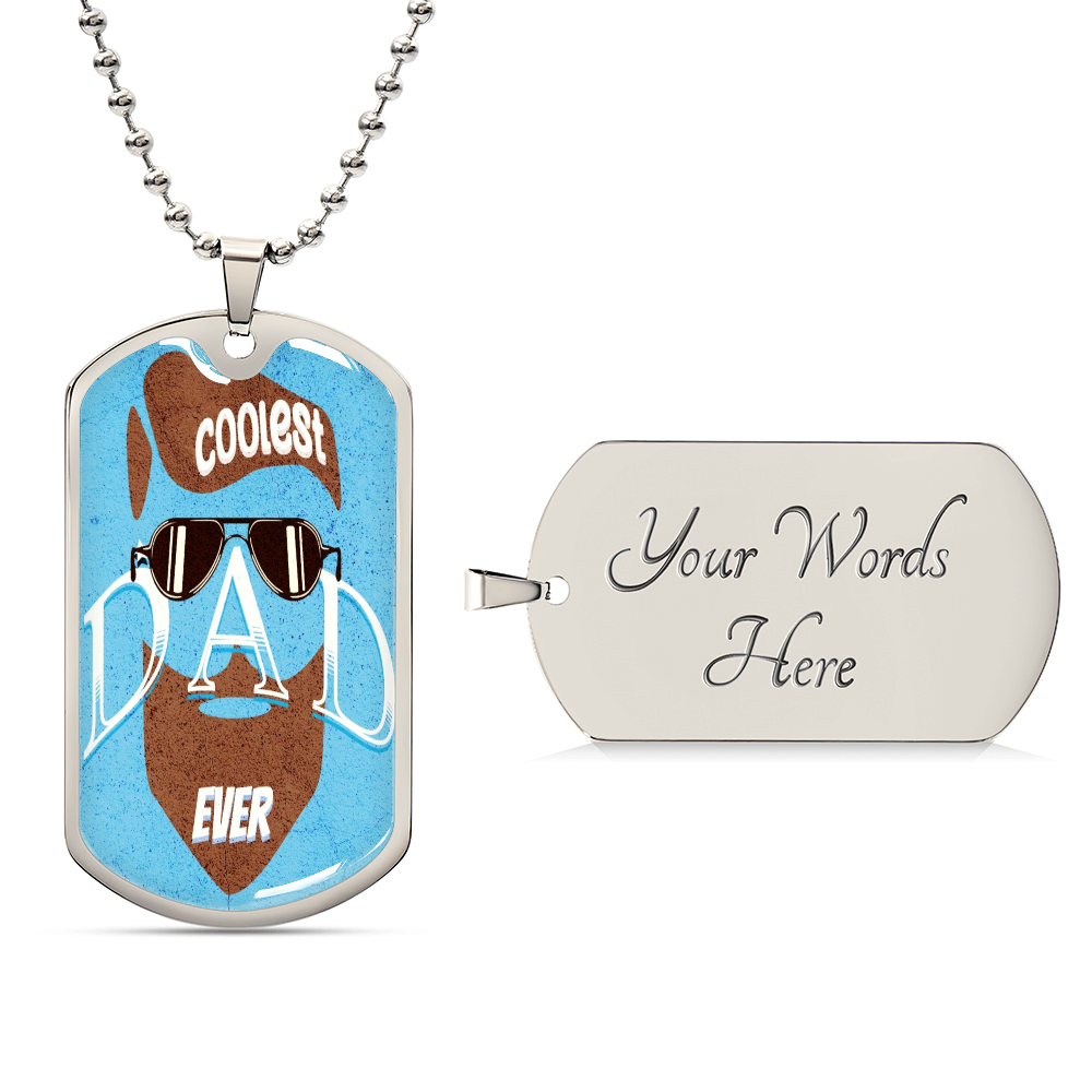 Coolest Dad Ever Graphic Dog Tags Necklace