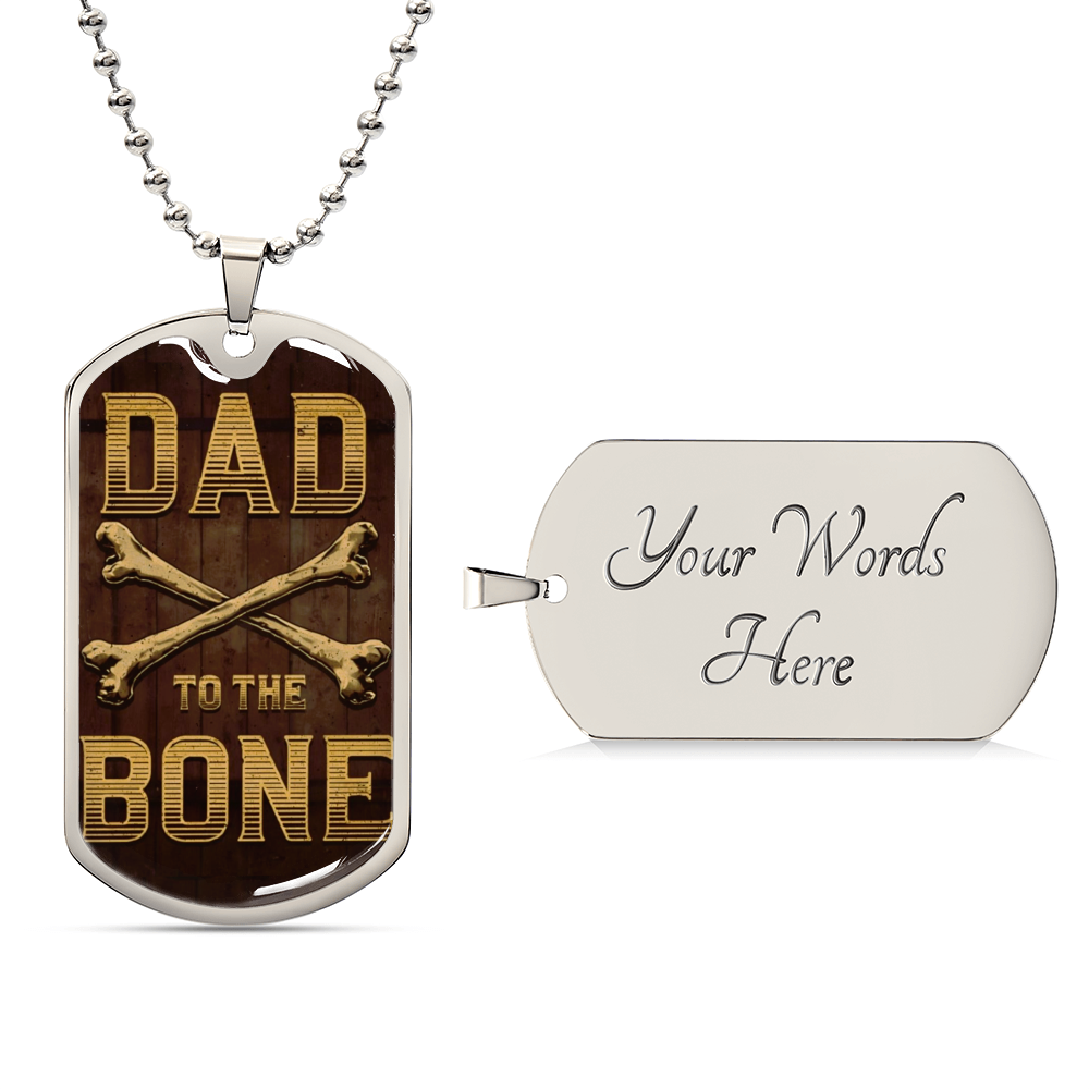 Dad to the Bone Graphic Dog Tags Necklace