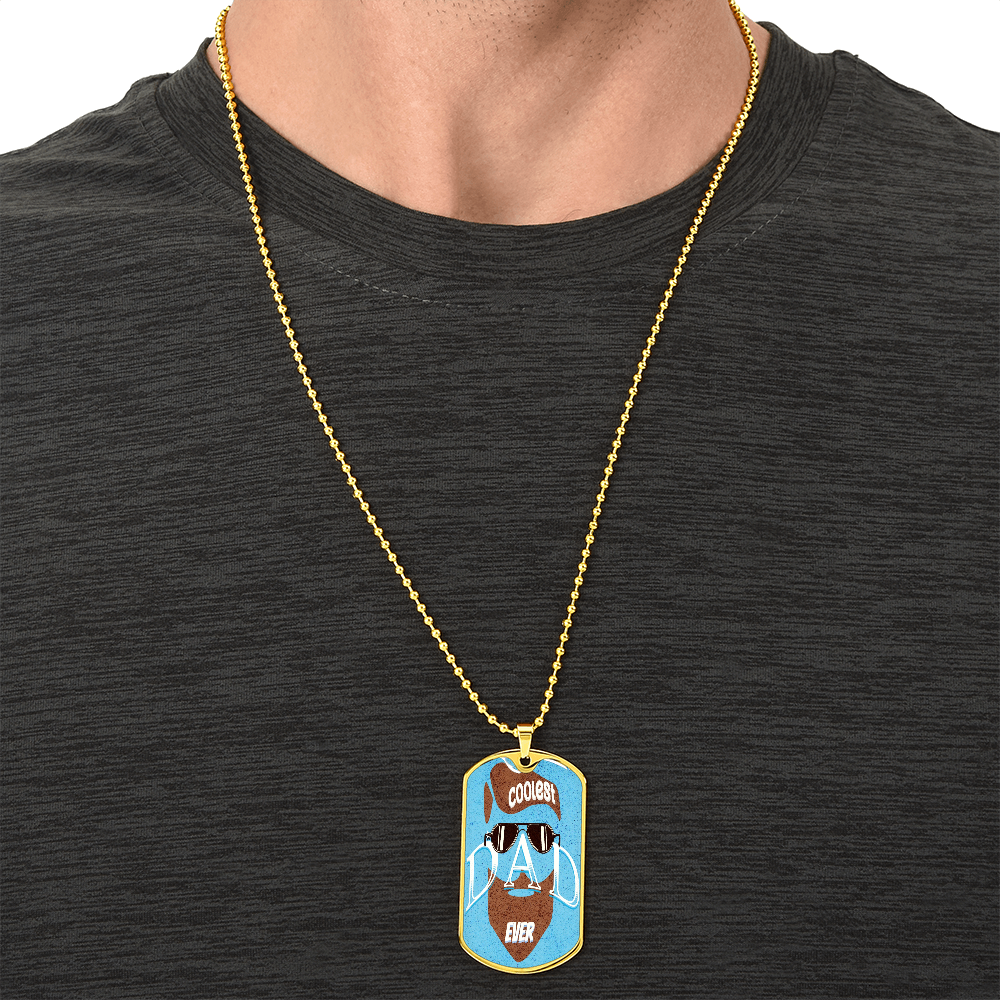 Coolest Dad Ever Graphic Dog Tags Necklace