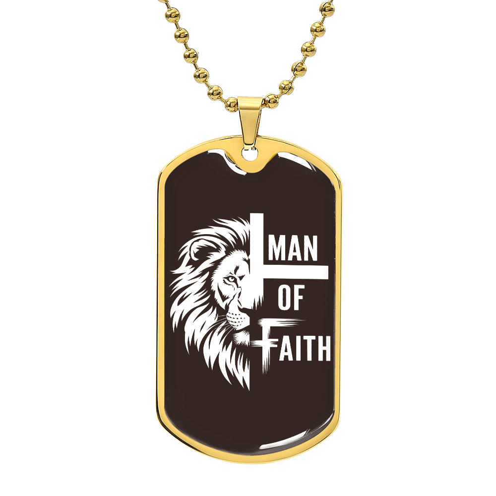 Man of Faith Christian Graphic Dog Tags Necklace