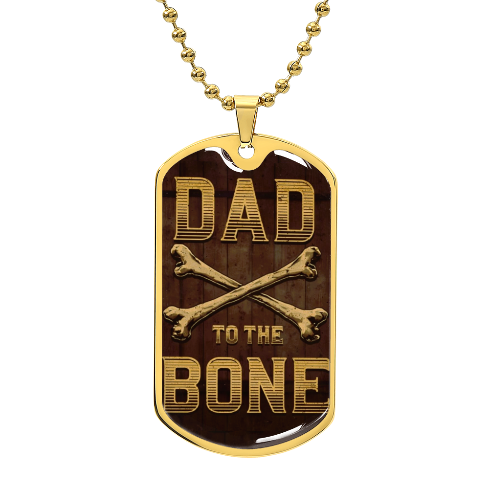 Dad to the Bone Graphic Dog Tags Necklace