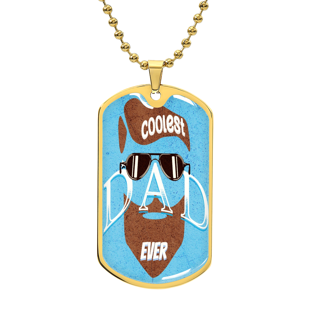 Coolest Dad Ever Graphic Dog Tags Necklace