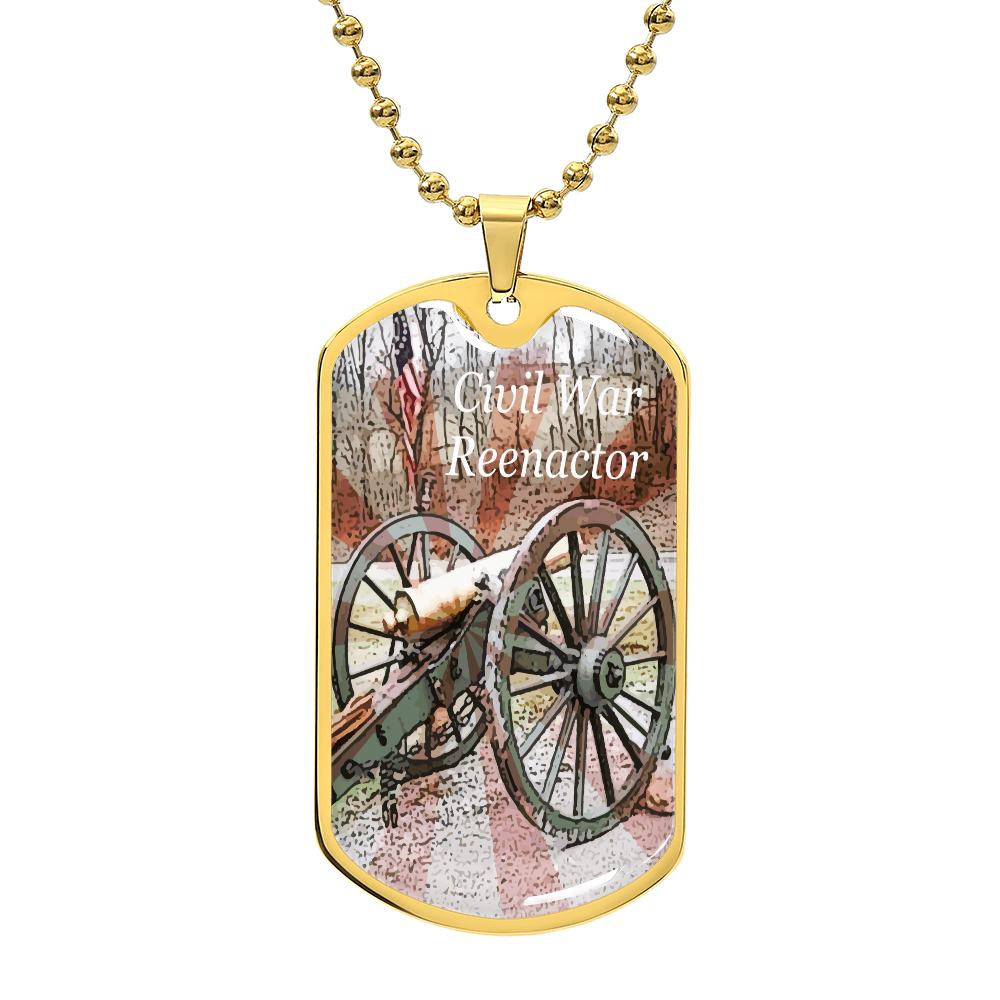 Civil War Reenactor Graphic Dog Tags Necklace