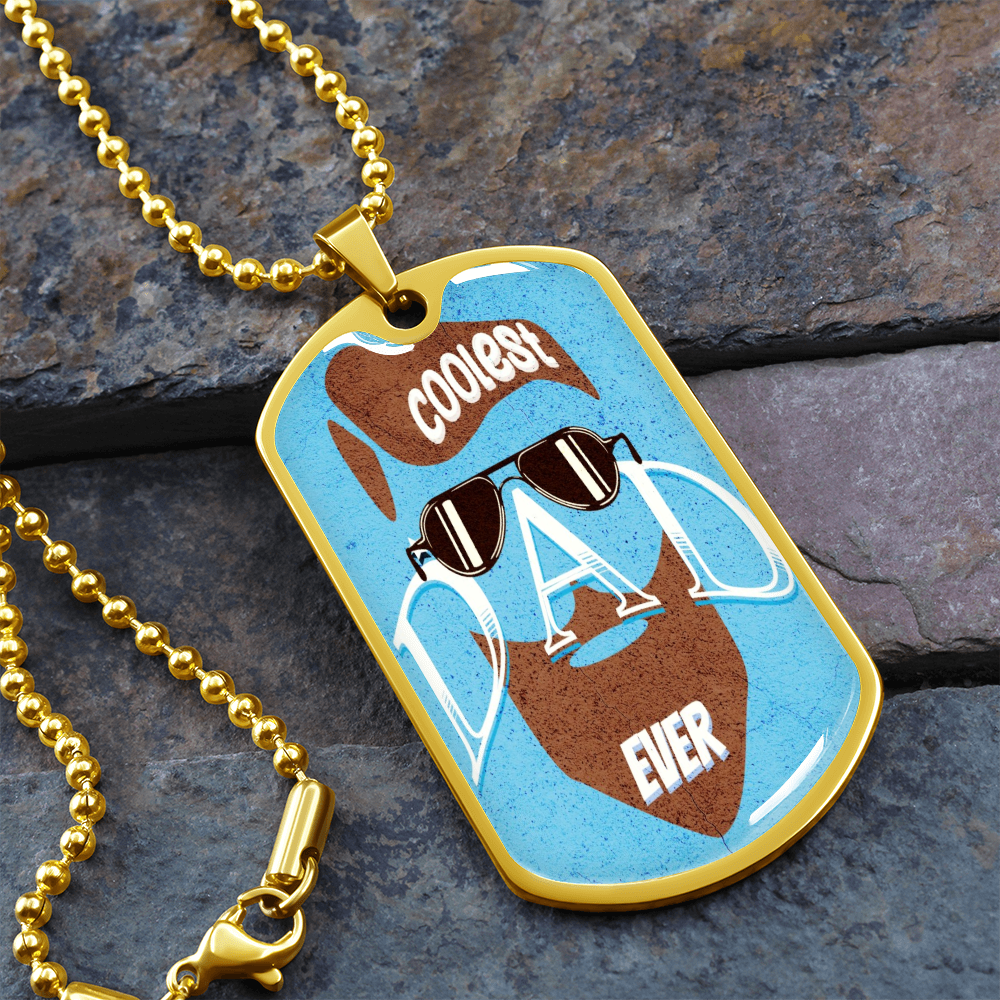 Coolest Dad Ever Graphic Dog Tags Necklace