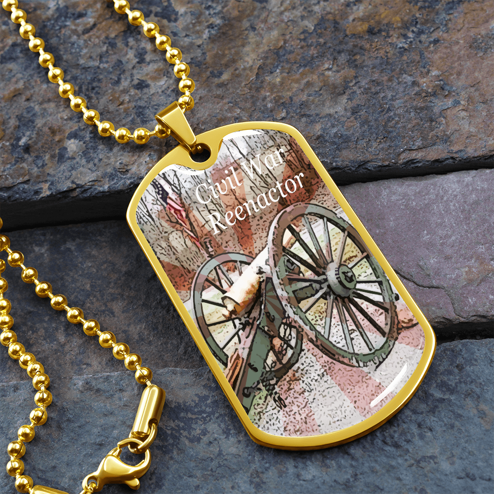Civil War Reenactor Graphic Dog Tags Necklace