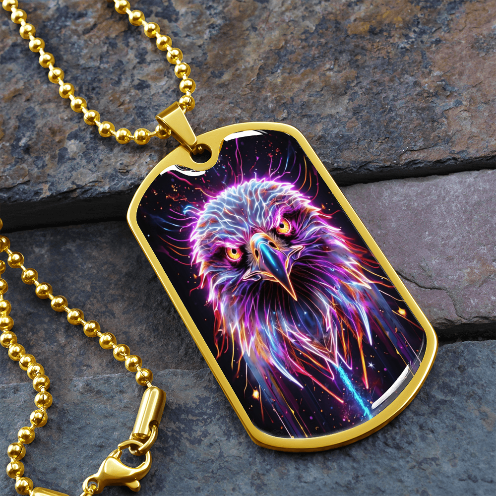 Electric Eagle USA Graphic Dog Tags Necklace