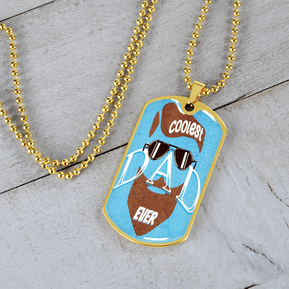 Coolest Dad Ever Graphic Dog Tags Necklace
