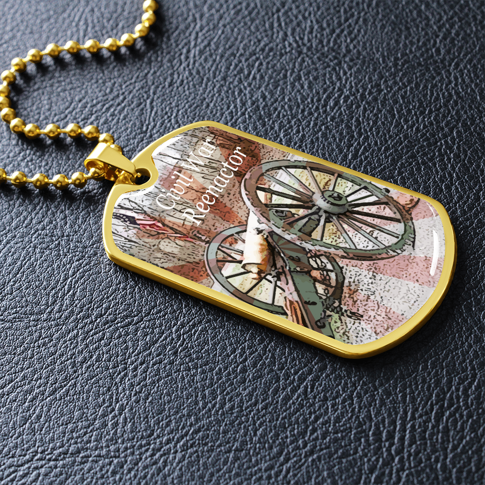Civil War Reenactor Graphic Dog Tags Necklace
