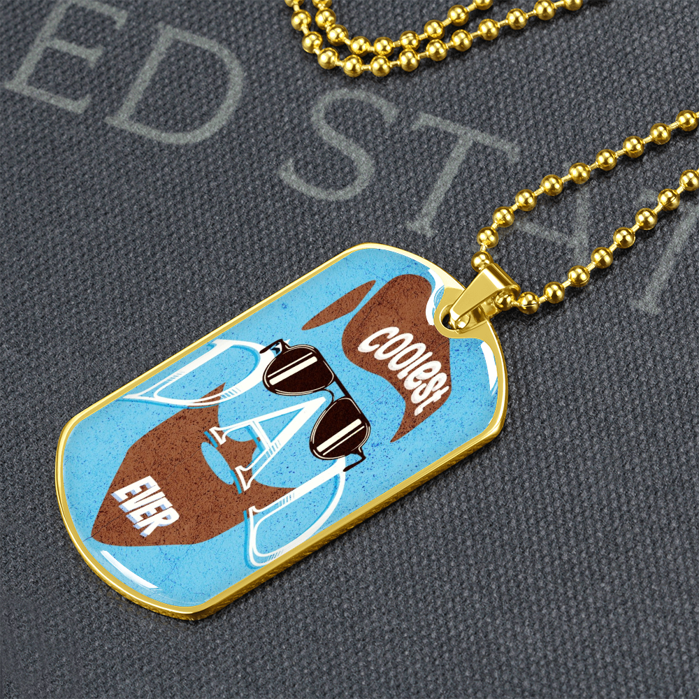 Coolest Dad Ever Graphic Dog Tags Necklace