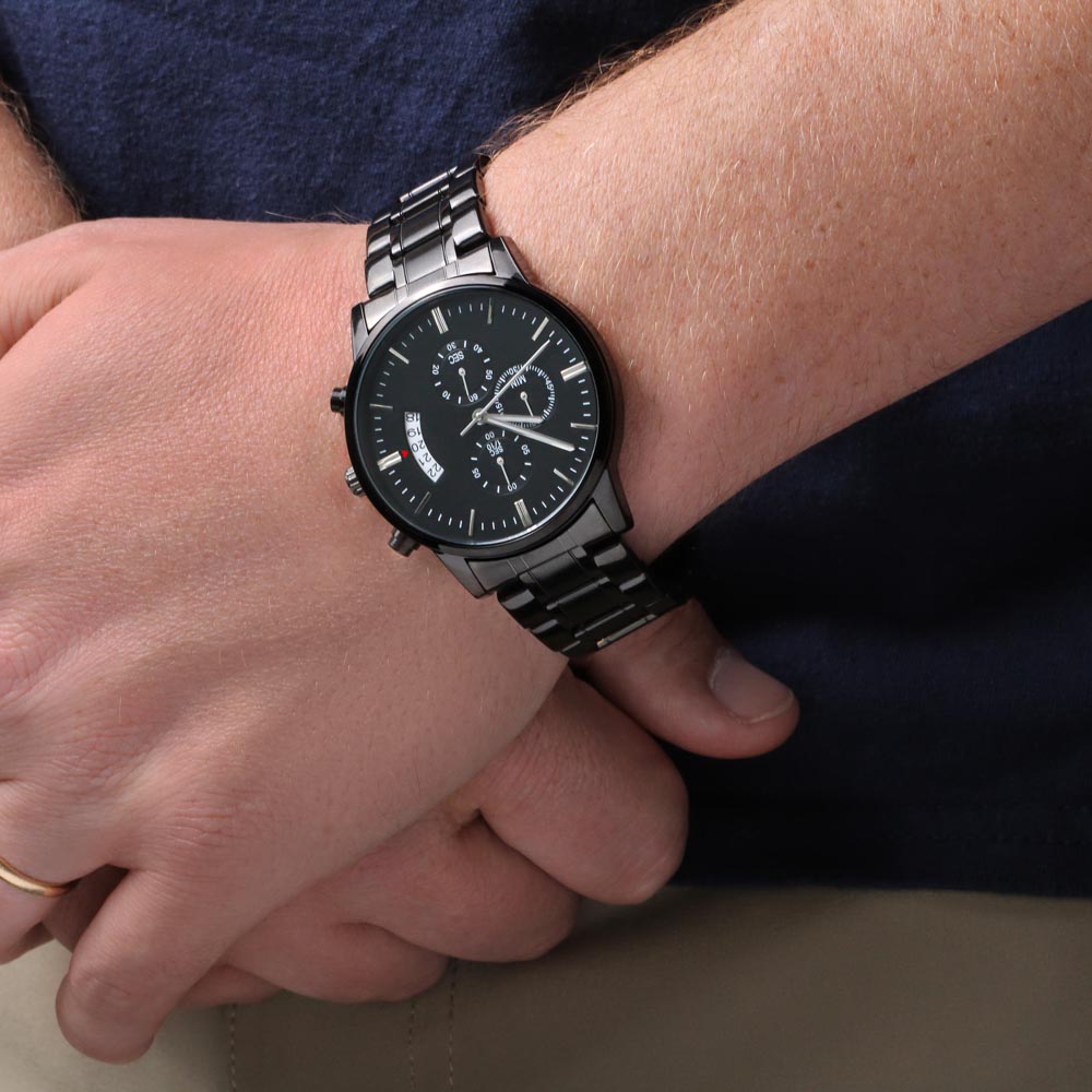 Follow Your Dreams Graduation Engraved Black Watch
