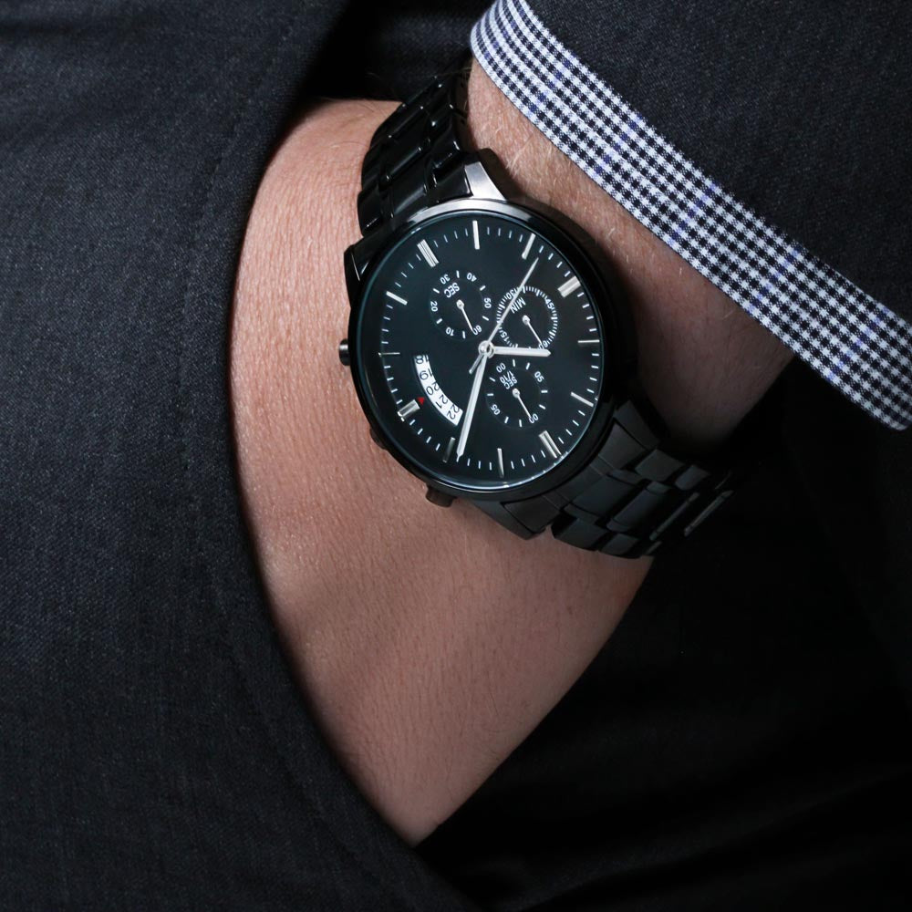 Congrats Engraved Black Watch Graduation Gift