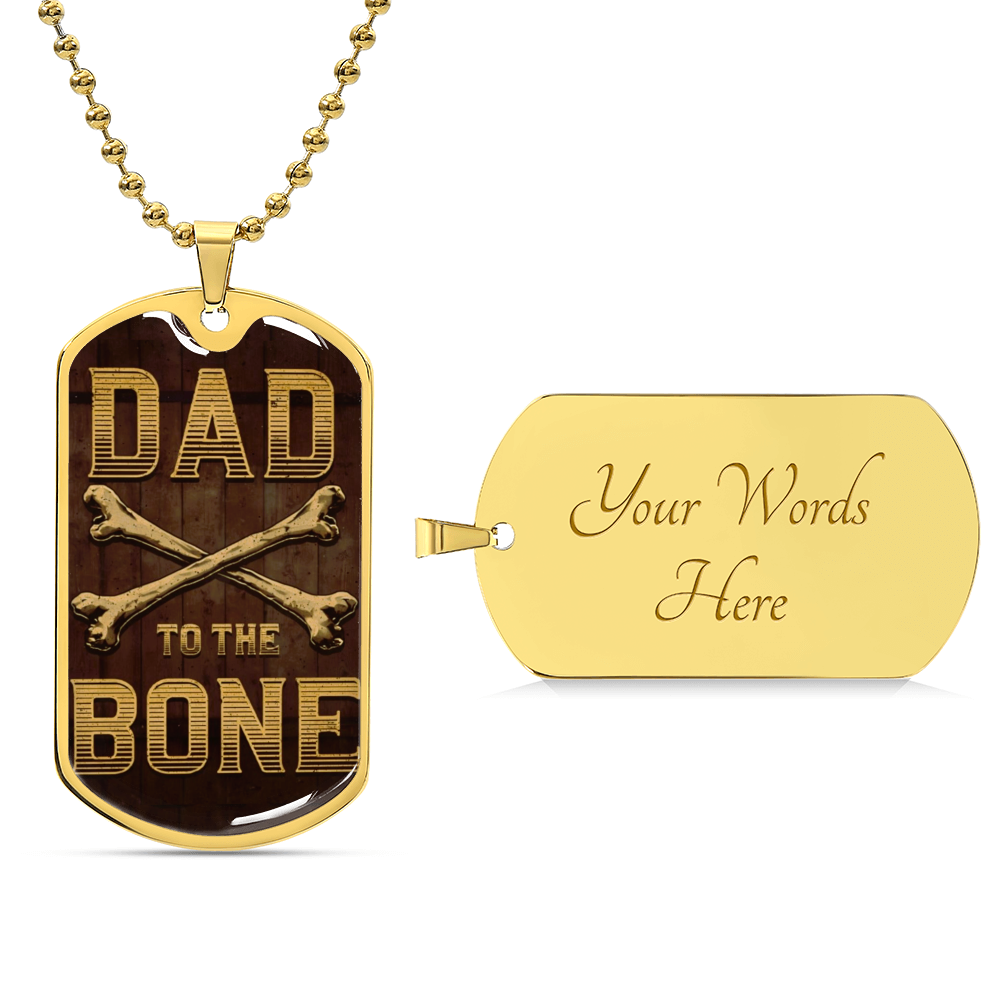 Dad to the Bone Graphic Dog Tags Necklace