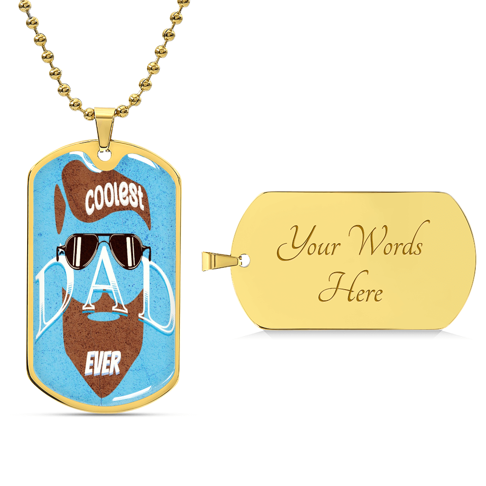 Coolest Dad Ever Graphic Dog Tags Necklace